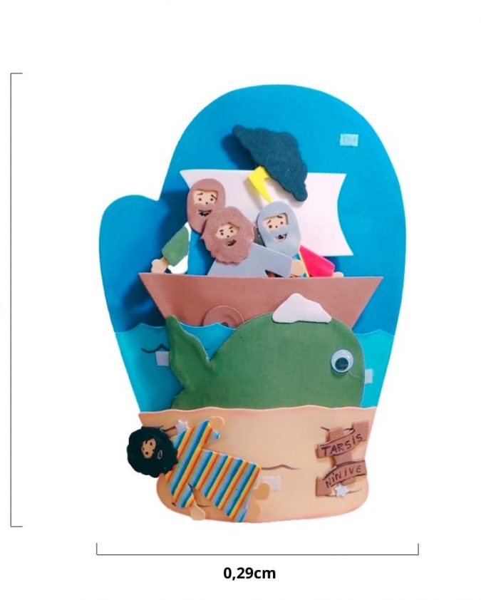 Recurso Visual Para Ministério Infantil – Luva De Eva Para Contação de Histórias - Jonas e a Baleia - Image 2