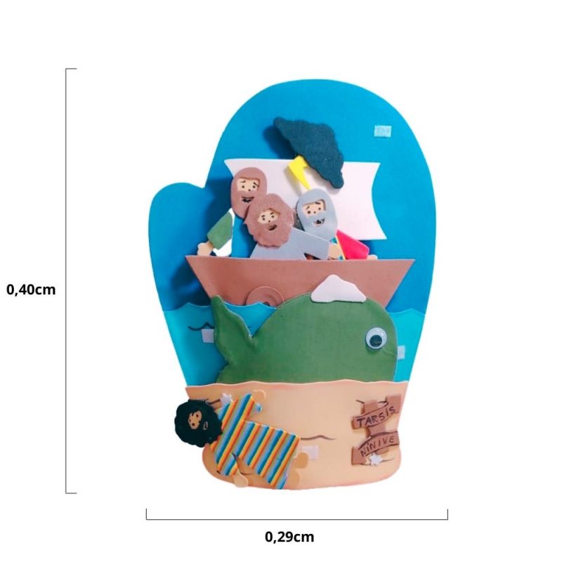 Recurso Visual Para Ministério Infantil – Luva De Eva Para Contação de Histórias - Jonas e a Baleia - Image 2