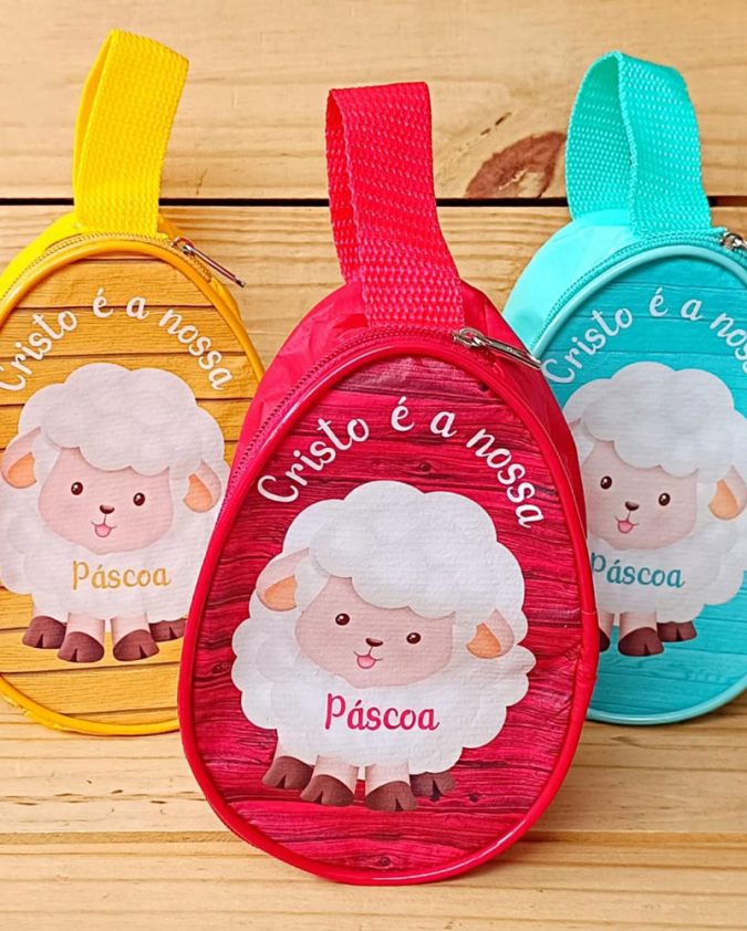 Lembrancinha cristã para páscoa - Bolsinha em formato de ovo - Cristo É A Nossa Páscoa - Verde - Imagem 5