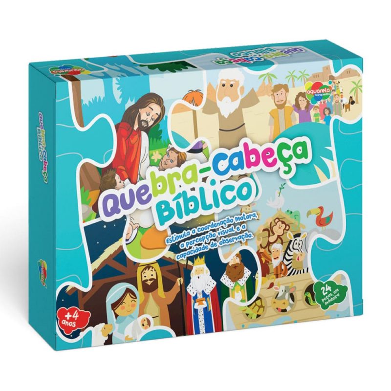 Brinquedo Cristão Quebra-cabeça Bíblico Madeira Jesus Ensina As Crianças 24 Peças - Image 2