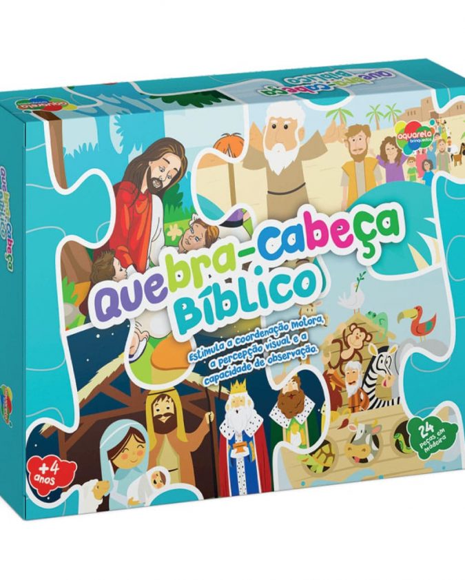 Brinquedo Cristão Quebra-cabeça Bíblico Madeira Nascimento de Jesus 24 Peças - Image 2