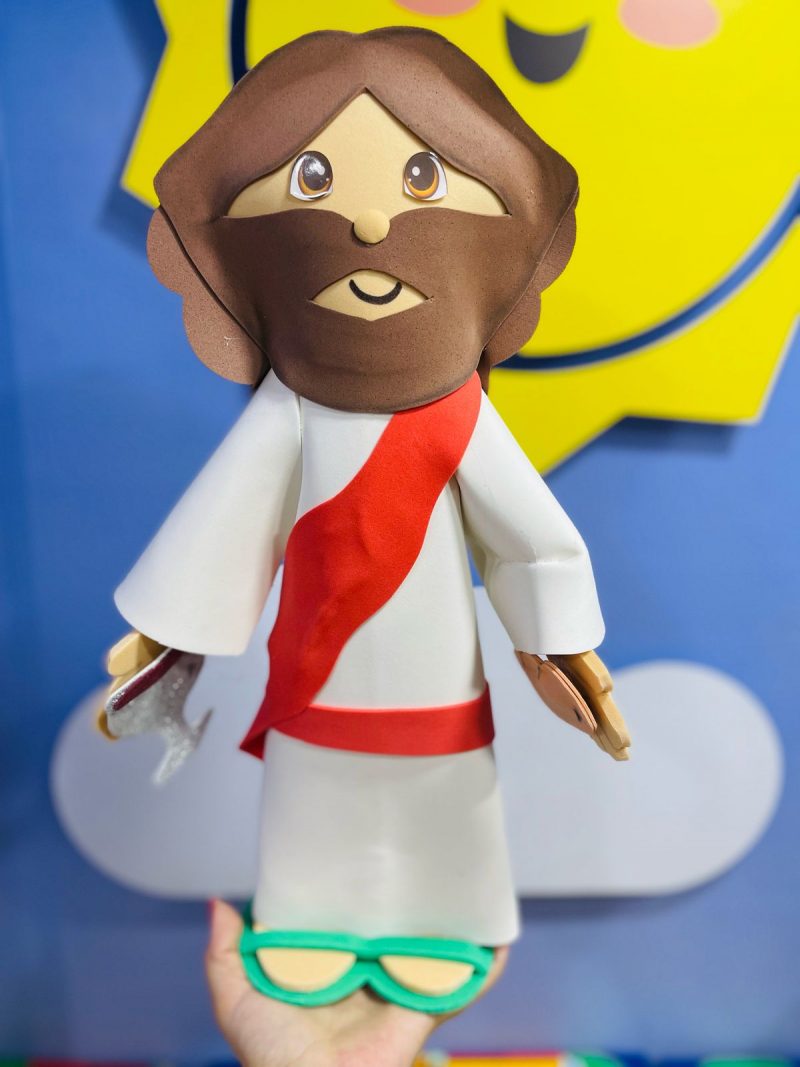 Recurso Visual Para Ministério Infantil - Boneco de EVA Jesus 40cm