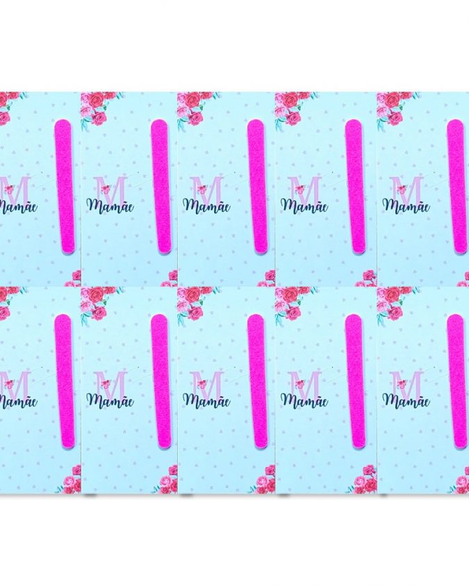 Brinde Cristão Para O Dia Das Mães Kit Com 10 Lixa de Unha Rosa