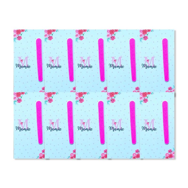 Brinde Cristão Para O Dia Das Mães Kit Com 10 Lixa de Unha Rosa