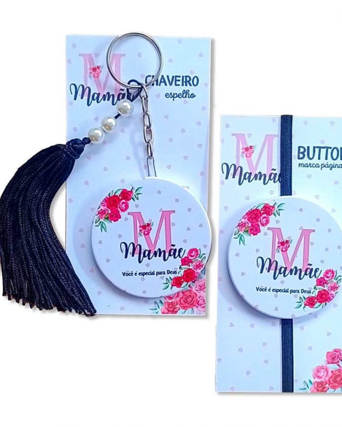 Brinde Cristão Para O Dia Das Mães Kit Chaveiro E Marcador De Página Button