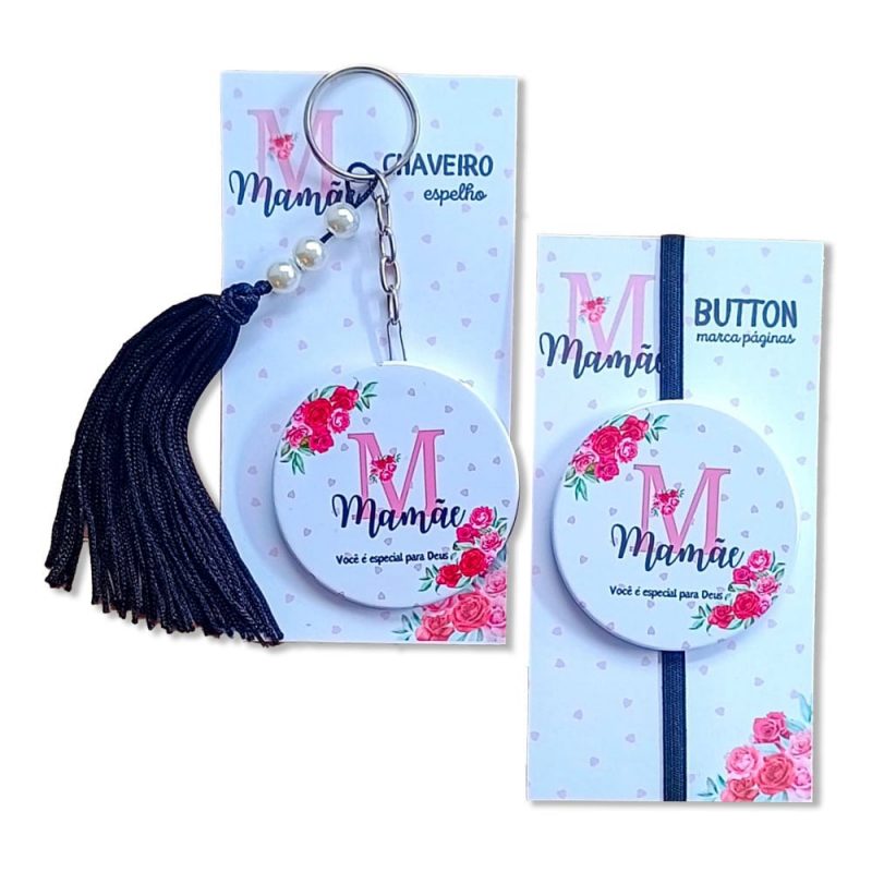 Brinde Cristão Para O Dia Das Mães Kit Chaveiro E Marcador De Página Button