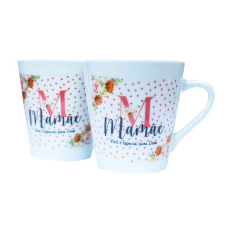 Kit Com 2 Caneca Cristã Para Lembrança de Dia Das Mães - Mamãe Você É Especial Para Deus