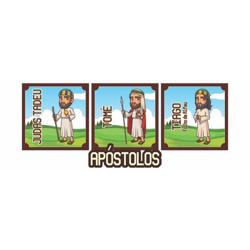Brinquedo Cristão Jogo Da Memória De Madeira Apóstolos 24 Peças