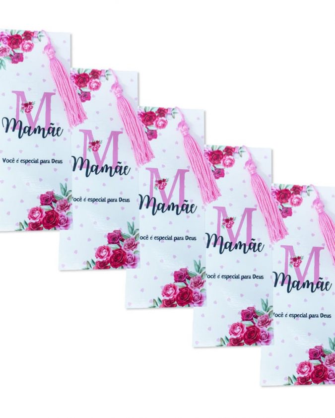 Kit Com 5 Marcador Luxo Franja Dia Das Mães