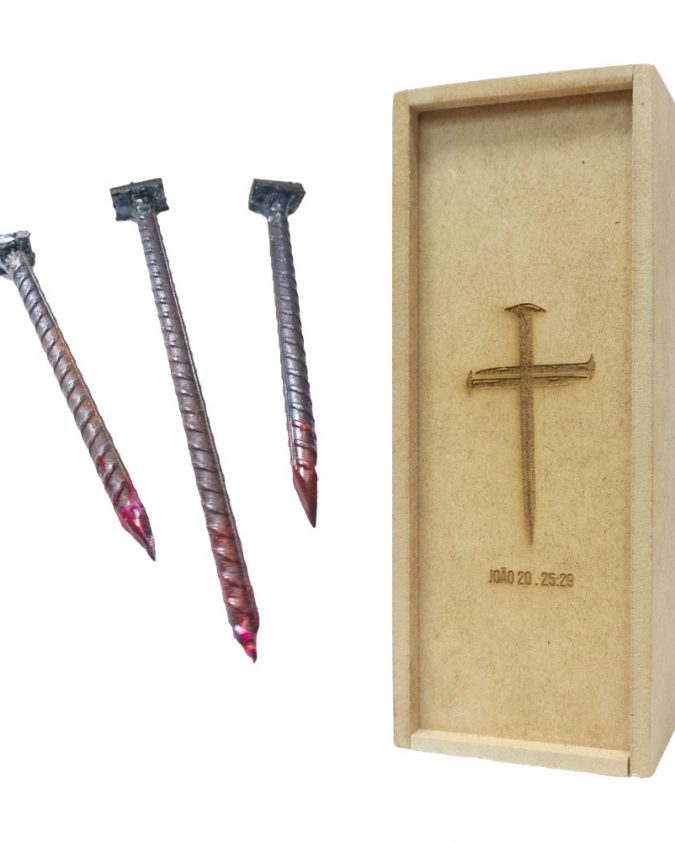 Kit Elementos da Crucificação De Cristo - Açoite, Coroa De Espinhos E Pregos - Image 3
