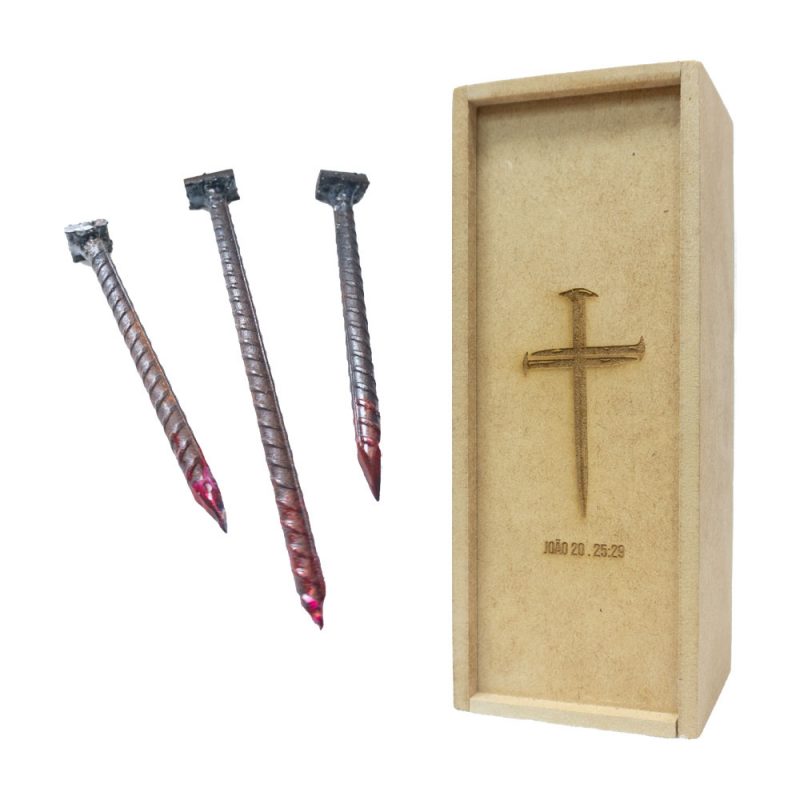Kit Elementos da Crucificação De Cristo - Açoite, Coroa De Espinhos E Pregos - Image 3