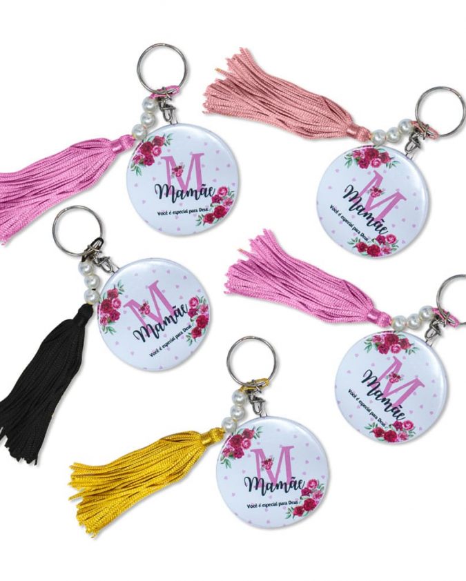 Kit 5 Chaveiro Com Espelho Dia Das Mães - Mamãe Você É Especial Para Deus