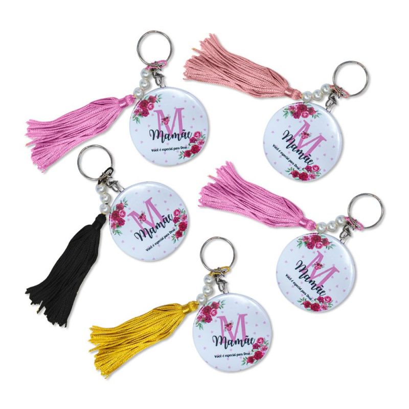 Kit 5 Chaveiro Com Espelho Dia Das Mães - Mamãe Você É Especial Para Deus
