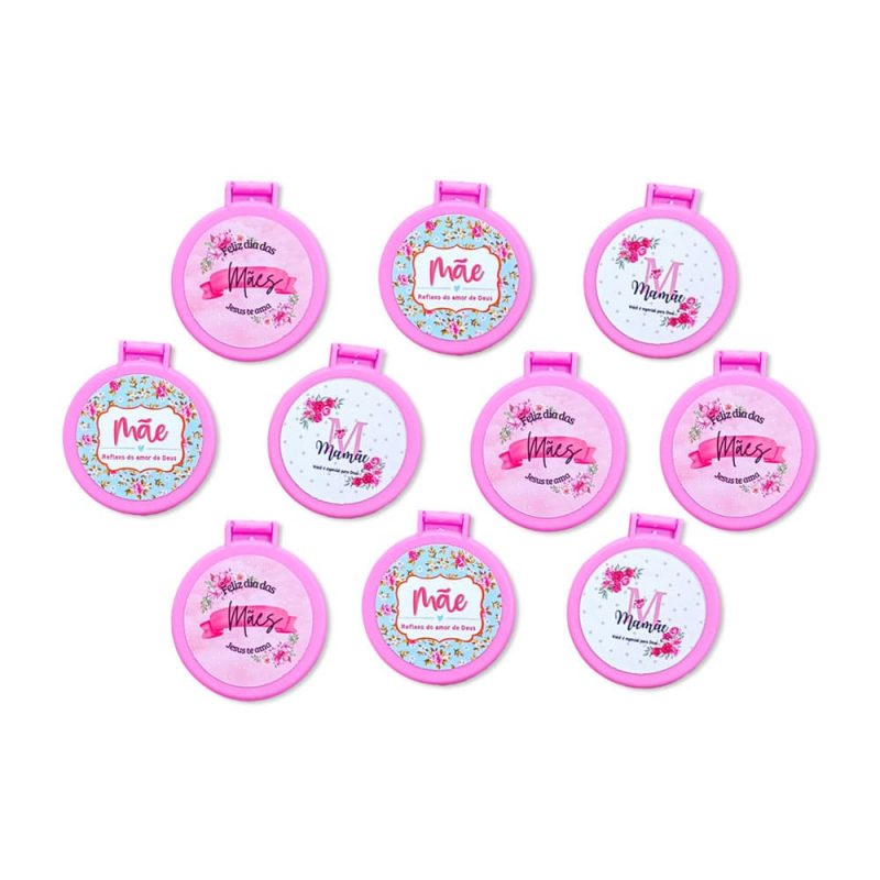 Kit 10 Espelho De Bolso Dia Das Mães - Brinde Cristão