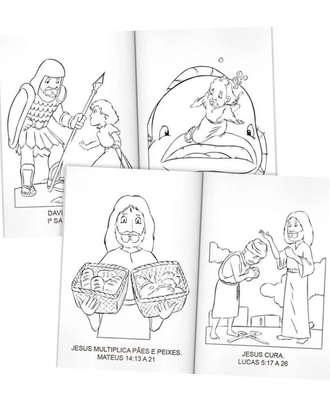 Aprendendo e Colorindo a Bíblia Kit c/10 Und de livros de colorir da Bíblia - Imagem 4