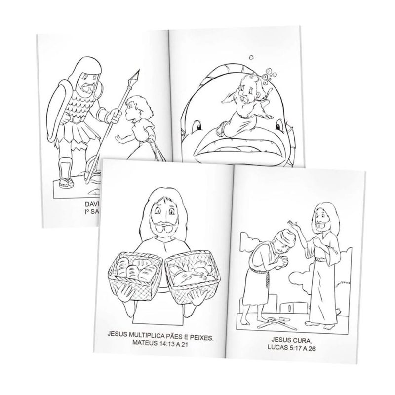 Aprendendo e Colorindo a Bíblia Kit c/10 Und de livros de colorir da Bíblia - Imagem 4