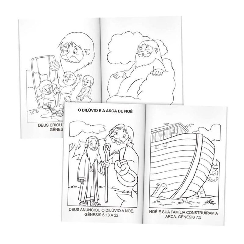 Aprendendo e Colorindo a Bíblia Kit c/10 Und de livros de colorir da Bíblia - Imagem 3