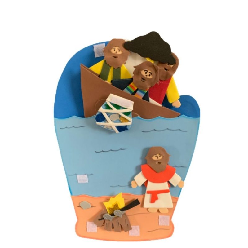 Recurso Visual Para Ministério Infantil - Luva Eva Para Contação de Histórias - Pesca Maravilhosa