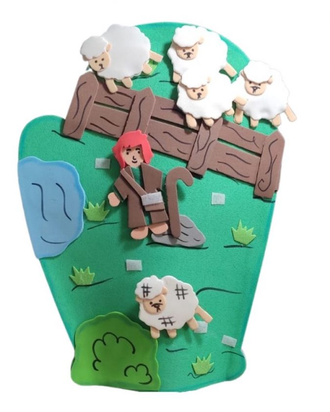 Recurso Visual Para Ministério Infantil - Luva De Eva Para Contação de Histórias - Ovelha Perdida