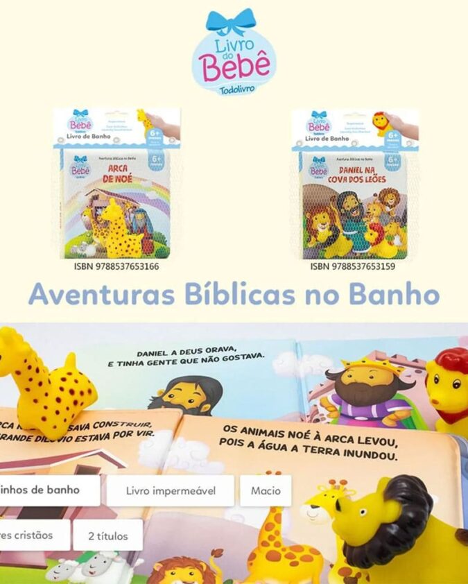 Livro Do Bebê Livro De Banho Aventuras Bíblicas No Banho Arca De Noé - Imagem 7
