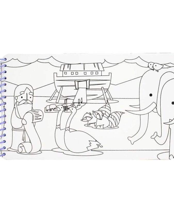 Livro Infantil Surpresas Com Água Arca De Noé - Livro De Pintar Com Água - Aquabook - Imagem 5