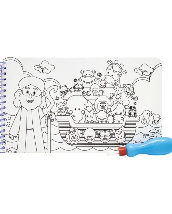 Livro Infantil Surpresas Com Água Arca De Noé - Livro De Pintar Com Água - Aquabook - Imagem 6