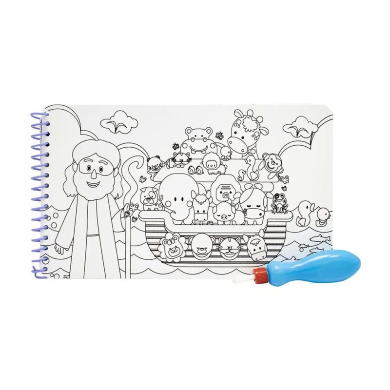 Livro Infantil Surpresas Com Água Arca De Noé - Livro De Pintar Com Água - Aquabook - Imagem 6