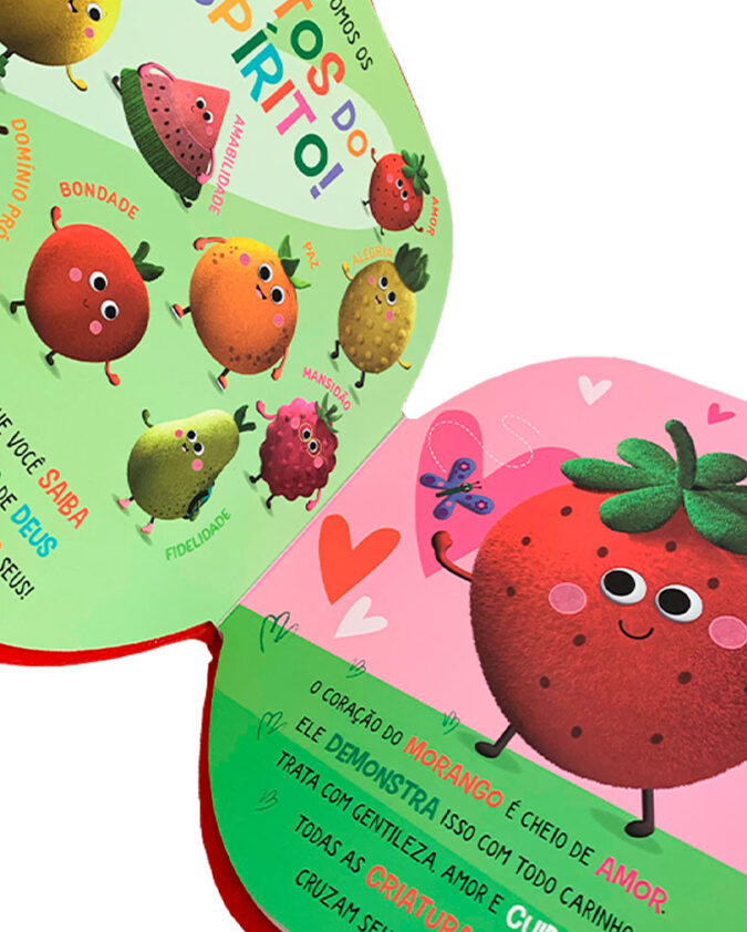 Livro Infantil Capa De Pelúcia Os Frutos Do Espirito + Jogo Da Memória Frutos Do Espírito - Imagem 7