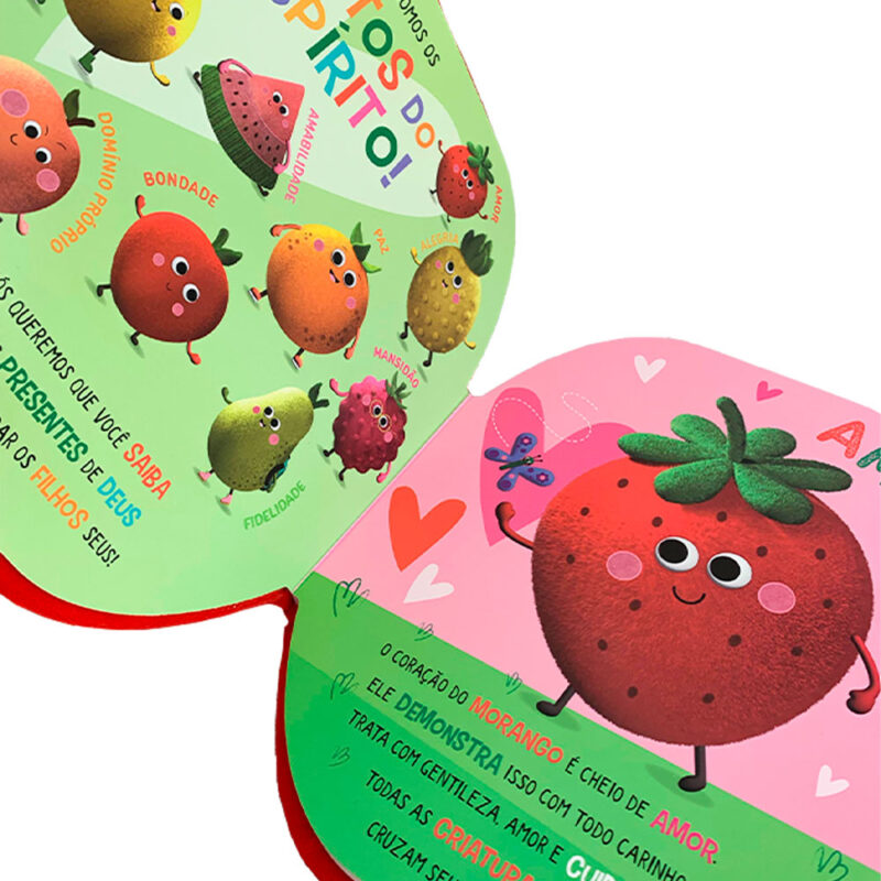 Livro Infantil Capa De Pelúcia Os Frutos Do Espirito + Jogo Da Memória Frutos Do Espírito - Imagem 7