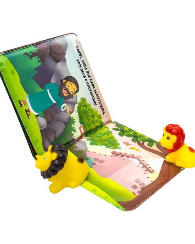 Livro Do Bebê Livro De Banho Aventuras Bíblicas No Banho Daniel Na Cova Dos Leões - Imagem 4