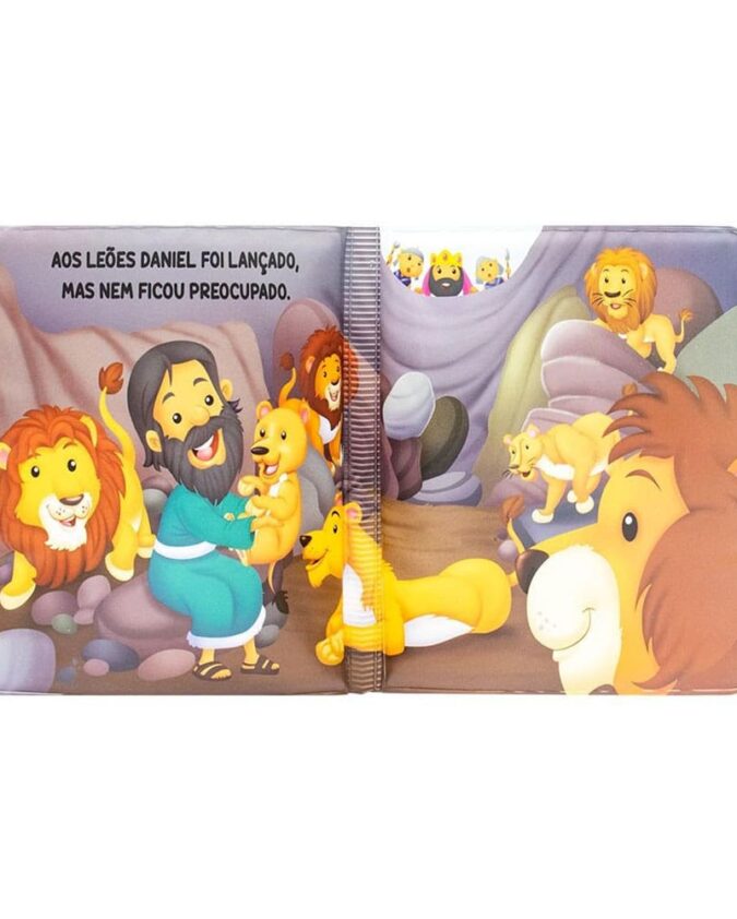 Livro Do Bebê Livro De Banho Aventuras Bíblicas No Banho Daniel Na Cova Dos Leões - Imagem 5