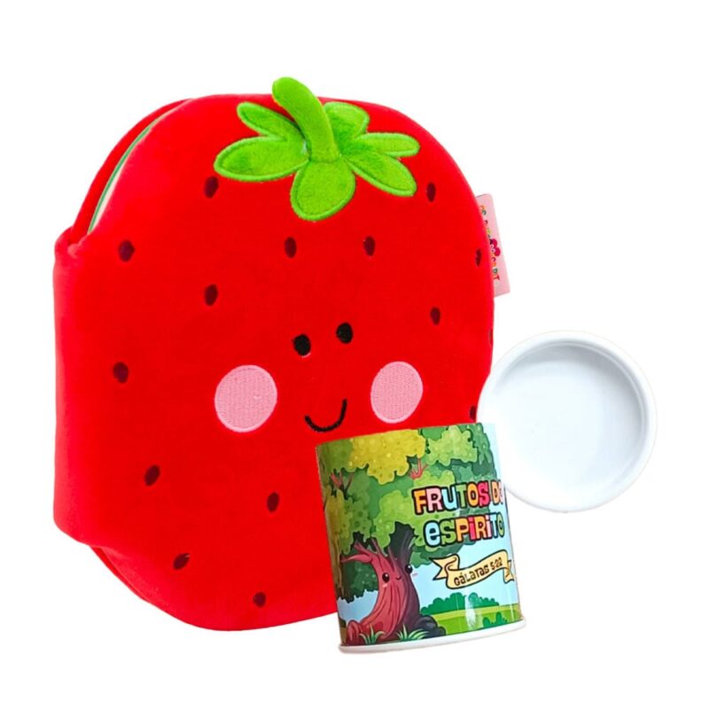 Livro Infantil Capa De Pelúcia Os Frutos Do Espirito + Jogo Da Memória Frutos Do Espírito