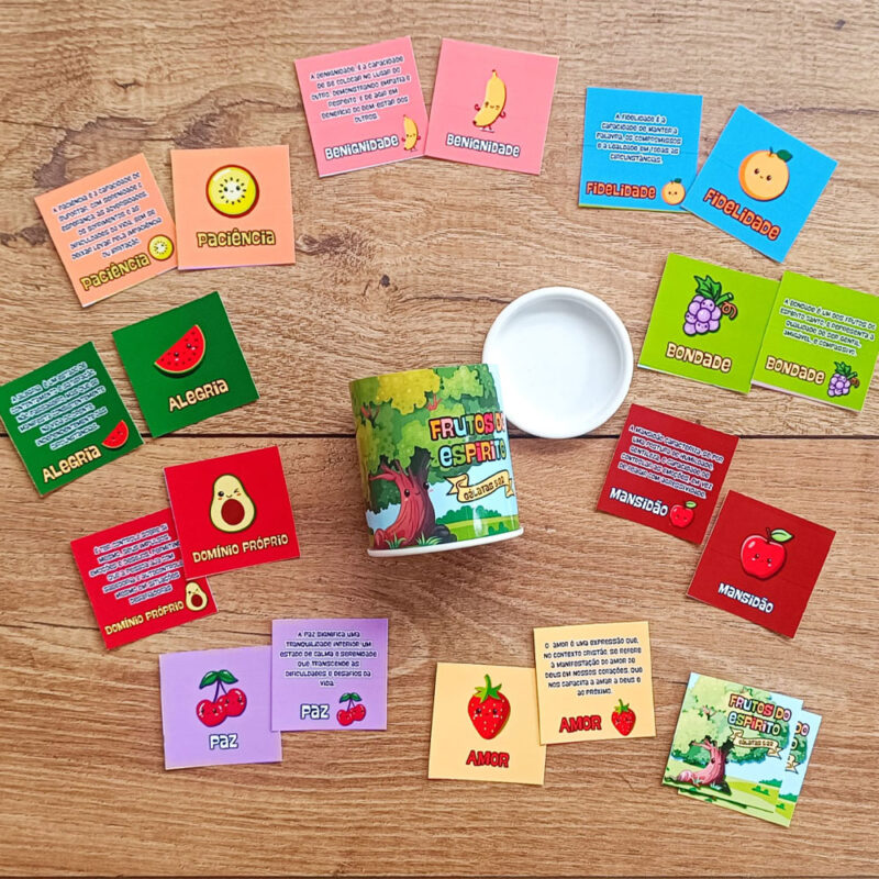 Livro Infantil Capa De Pelúcia Os Frutos Do Espirito + Jogo Da Memória Frutos Do Espírito - Imagem 9