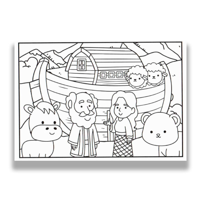 Livro Infantil Para Colorir Biblical And Cute - Capa Espiral Violeta - Boobie Goods Cristão - Imagem 3