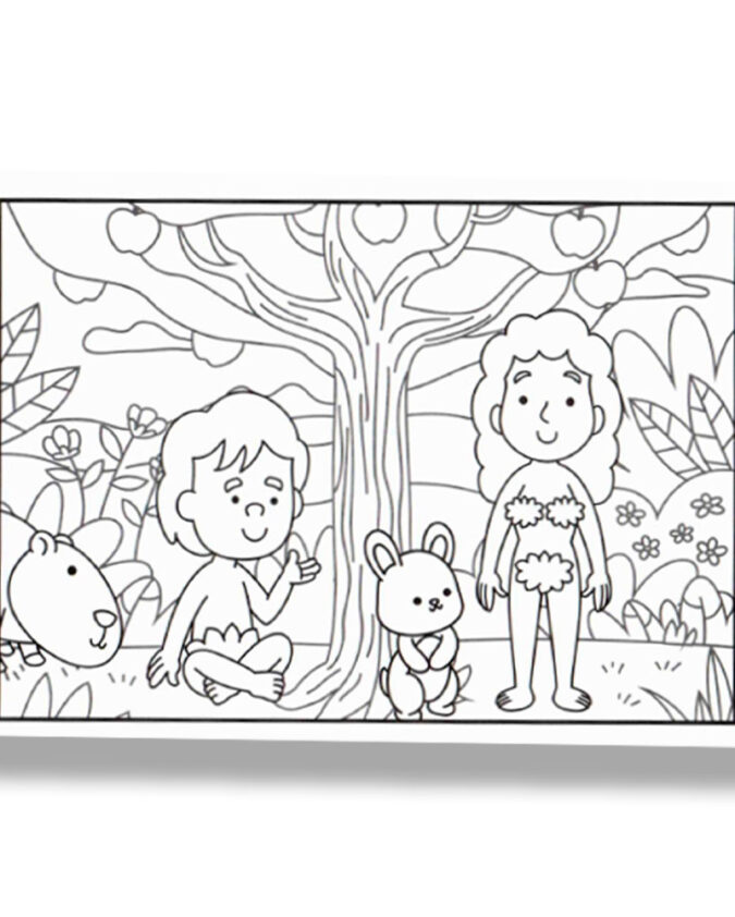 Livro Infantil Para Colorir Biblical And Cute - Capa Espiral Violeta - Boobie Goods Cristão - Imagem 5
