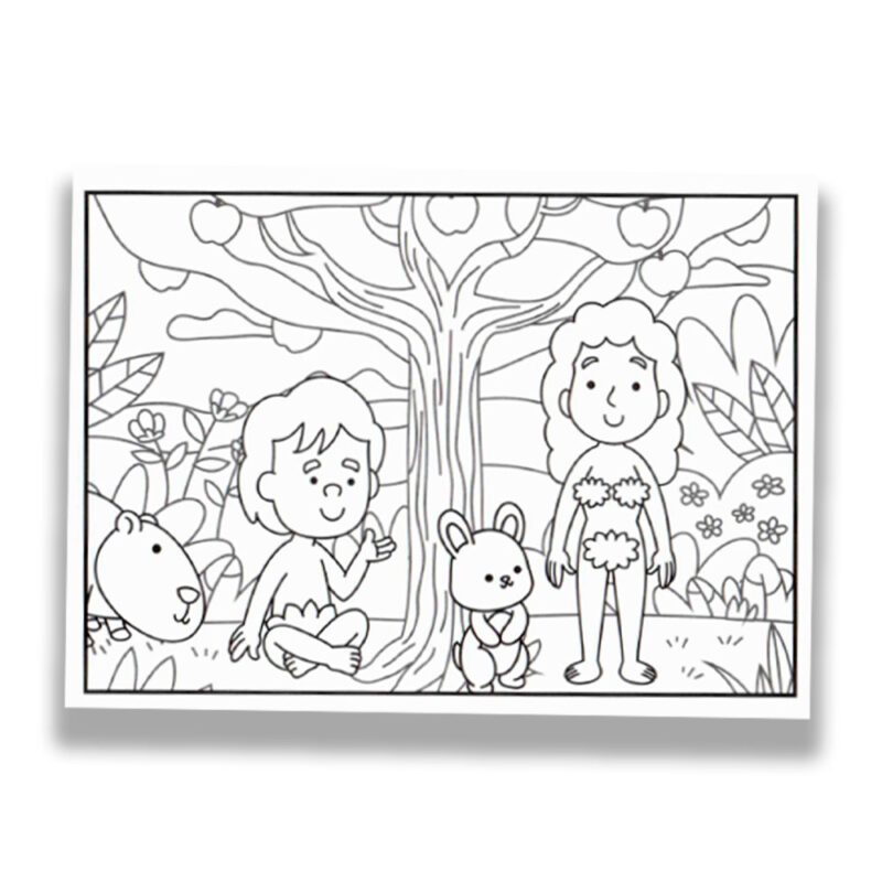 Livro Infantil Para Colorir Biblical And Cute - Capa Espiral Violeta - Boobie Goods Cristão - Imagem 5