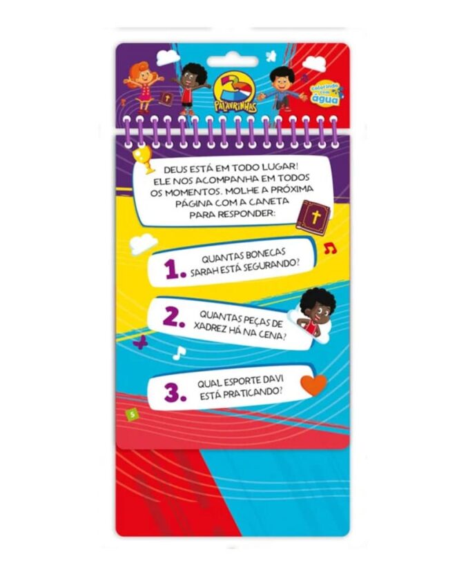 Livro Infantil Aquabook 3 Palavrinhas - Deus é nosso amigo - Livro de pintar com água - Imagem 3