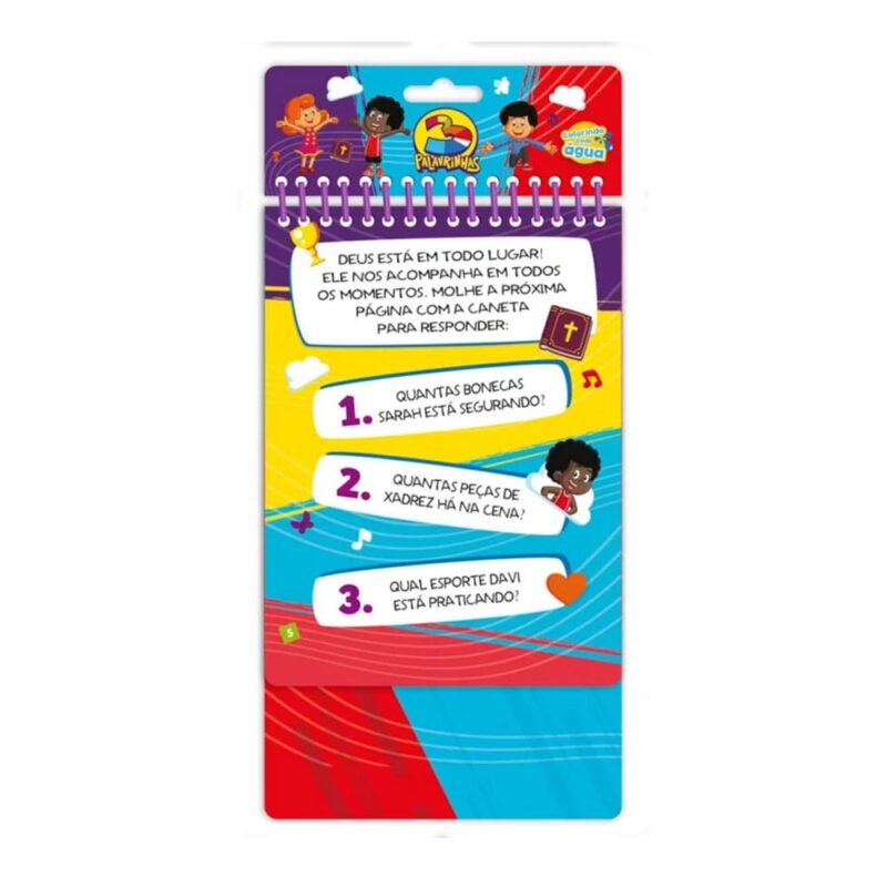 Livro Infantil Aquabook 3 Palavrinhas - Deus é nosso amigo - Livro de pintar com água - Imagem 3