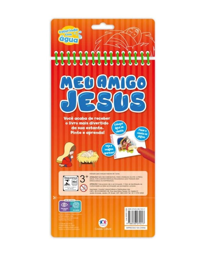 Livro Infantil Aquabook Meu Amigo Jesus - Livro de pintar com água - Imagem 4
