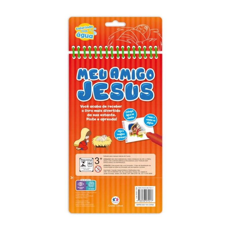 Livro Infantil Aquabook Meu Amigo Jesus - Livro de pintar com água - Imagem 4