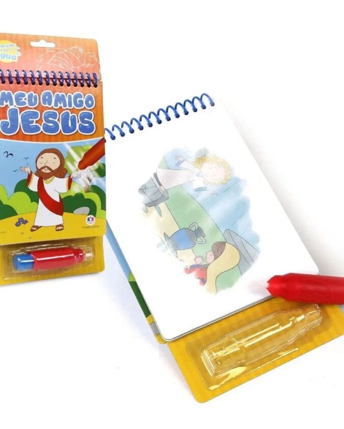 Livro Infantil Aquabook Meu Amigo Jesus - Livro de pintar com água - Imagem 2