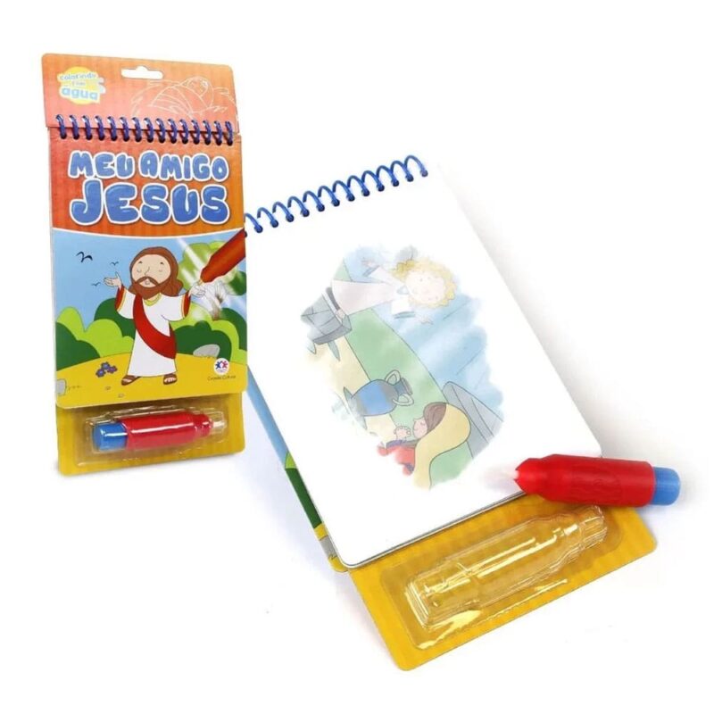 Livro Infantil Aquabook Meu Amigo Jesus - Livro de pintar com água - Imagem 2