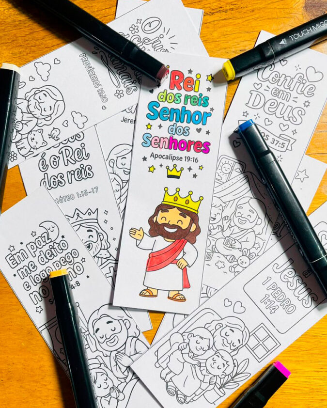 Kit Com 10 Marca Página Para Colorir No Estilo Boobie Goods Cristão - Imagem 3