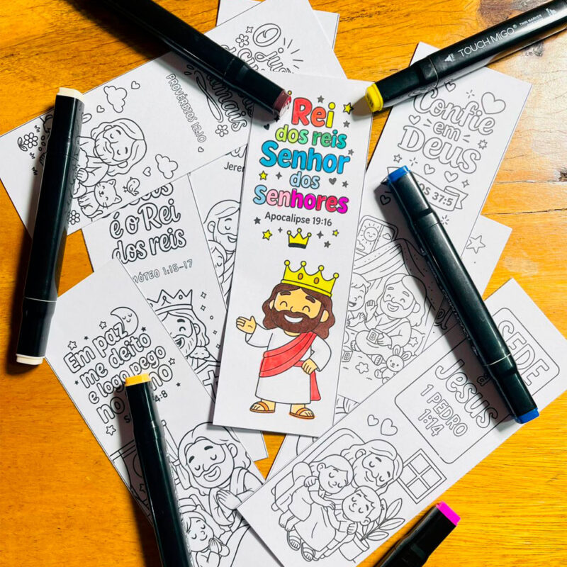 Kit Com 10 Marca Página Para Colorir No Estilo Boobie Goods Cristão - Imagem 3