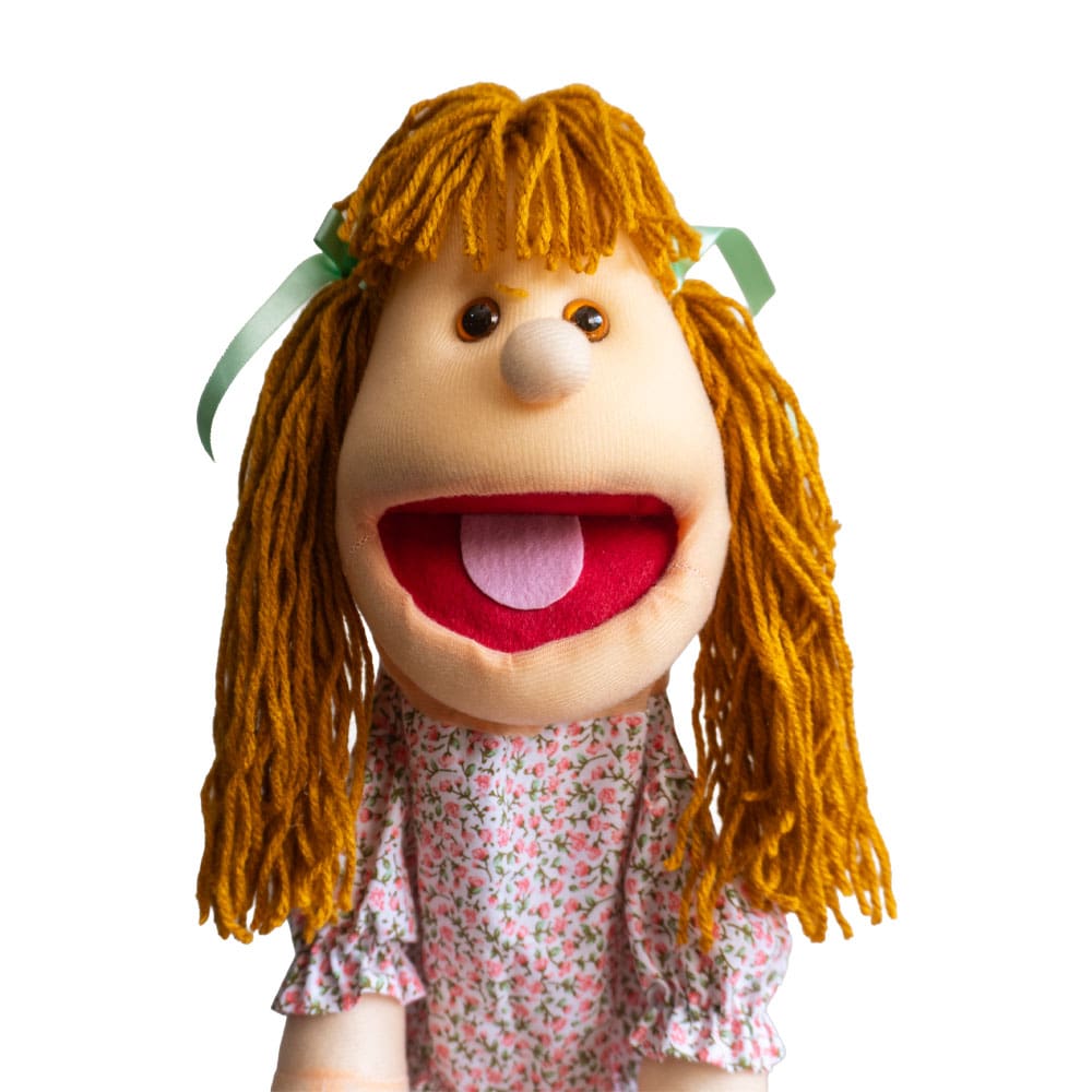 Fantoche Médio Tecido E Espuma Menina Branca - Imagem 2