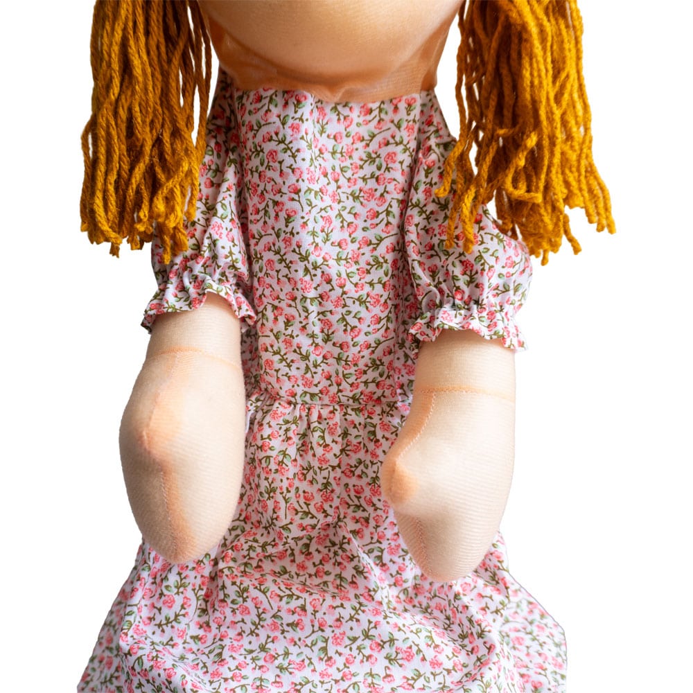 Fantoche Médio Tecido E Espuma Menina Branca - Imagem 5