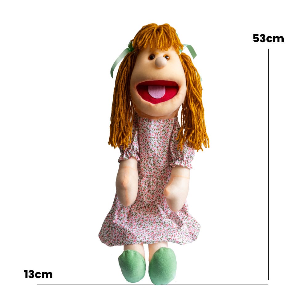 Fantoche Médio Tecido E Espuma Menina Branca - Imagem 3