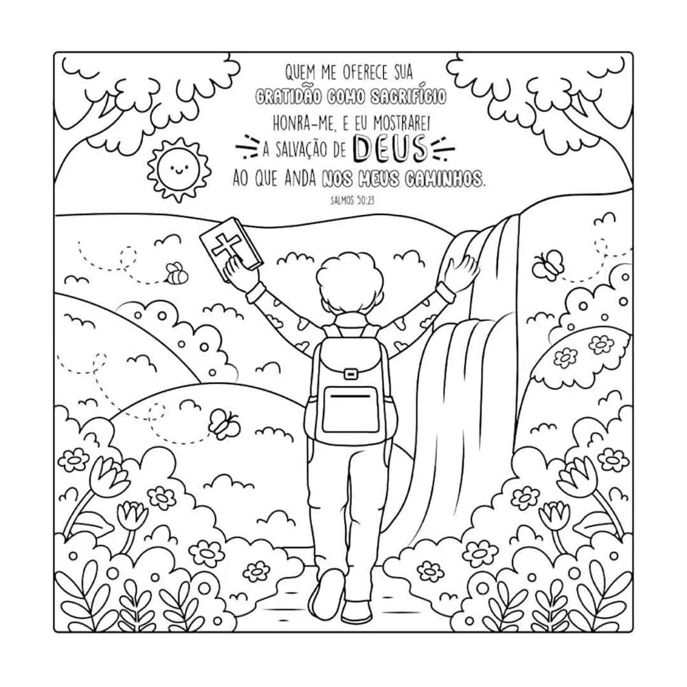 Livro infantil de colorir - Versículos Bíblicos de Gratidão - Imagem 3
