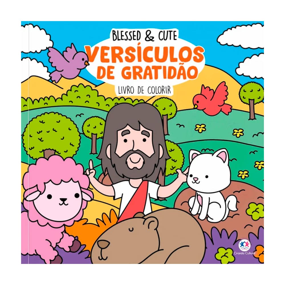 Livro Infantil Blessed e Cute Versículos Bíblicos de Gratidão Para Colorir - Imagem 3