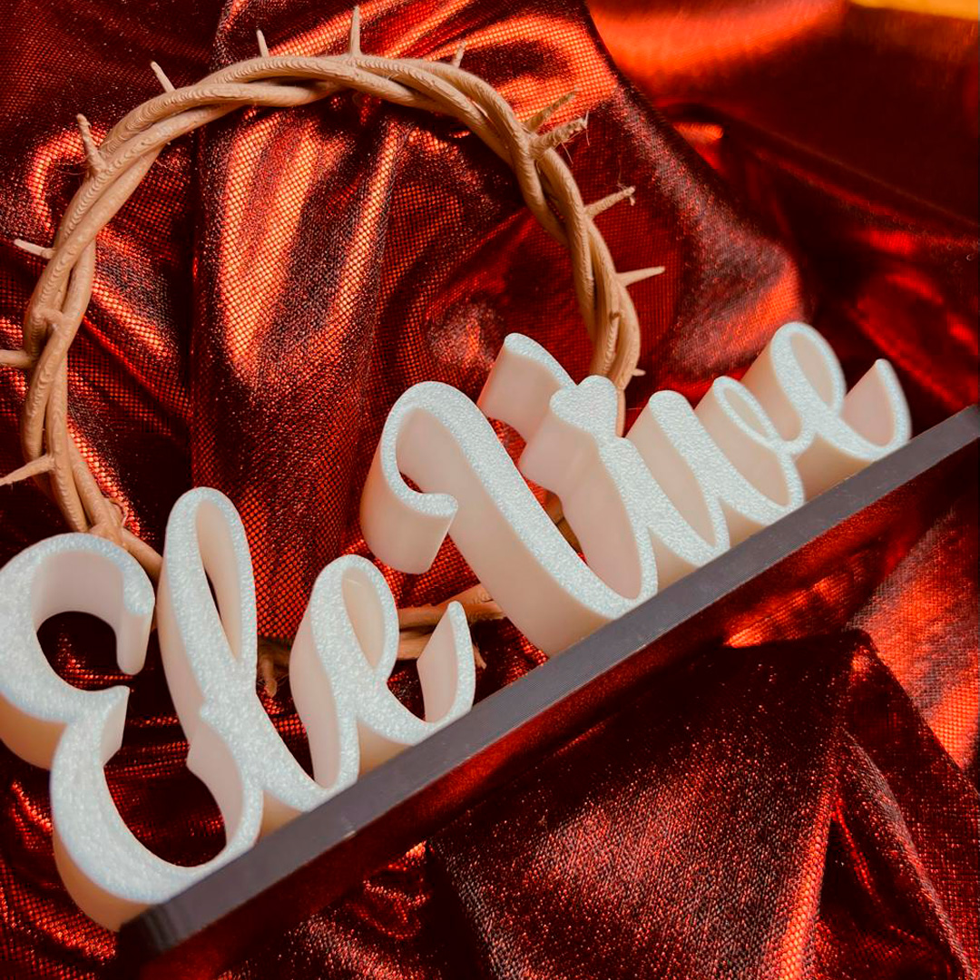 Decoração Enfeite Cristã Evangélica Páscoa Ele Vive Coroa De Espinhos - Imagem 2